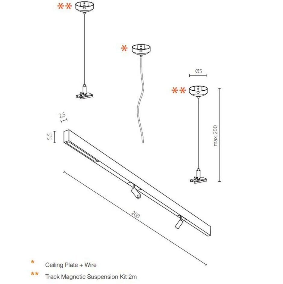 Iebūvējama lampa ar magnētisko sliedi AZzardo AZ4817 cena un informācija | Sliežu apgaismojuma sistēmas | 220.lv