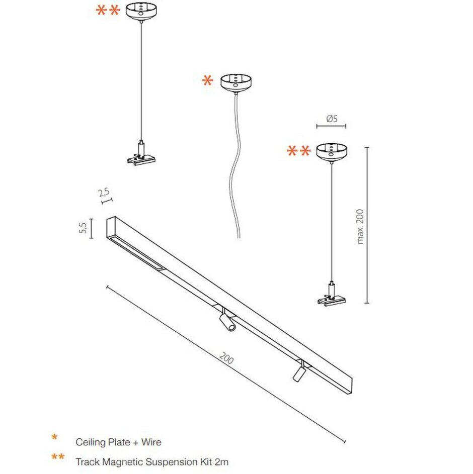 Iebūvējama lampa ar magnētisko sliedi AZzardo AZ4814 cena un informācija | Sliežu apgaismojuma sistēmas | 220.lv