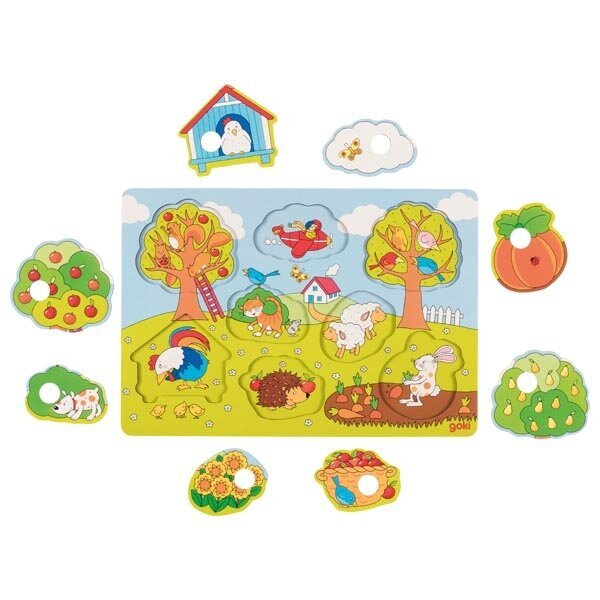 Koka puzle Goki, Dārzs цена и информация | Rotaļlietas zīdaiņiem | 220.lv