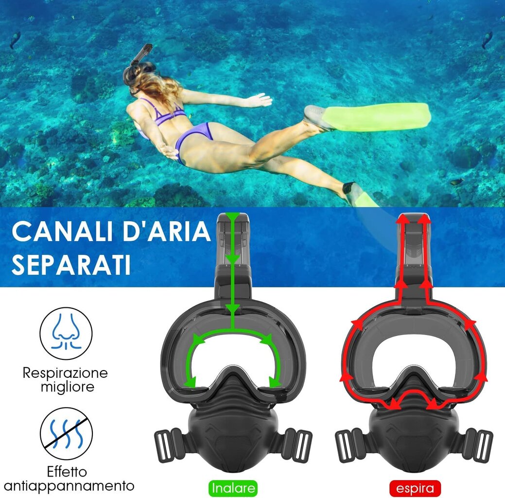 WEISIJI Black S/M Snorkel maska цена и информация | Niršanas komplekti | 220.lv