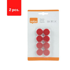 Magnēti NOBO, 20 mm, 8 gab., sarkans sp., iepakojumā 2 gab. cena un informācija | Kancelejas preces | 220.lv