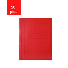 Kartona mape SMLT, ar skavām, A4, iepakojumā 10 gab., sarkans sp. cena un informācija | Kancelejas preces | 220.lv