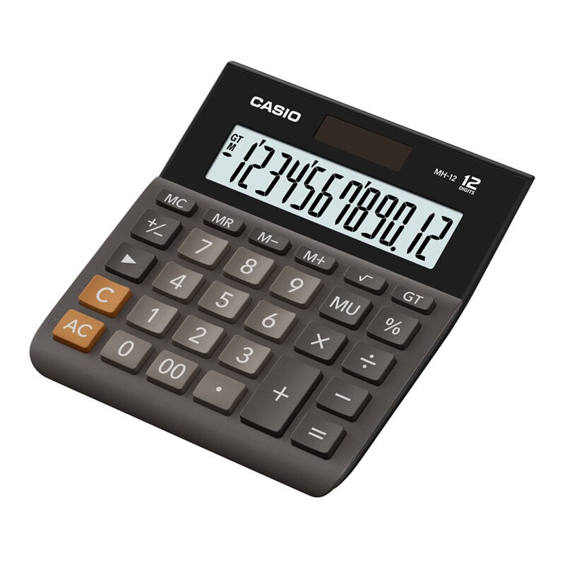 Galda kalkulators CASIO MH-12, 127 x 136,5 x 28,8 mm, melns cena un informācija | Kancelejas preces | 220.lv