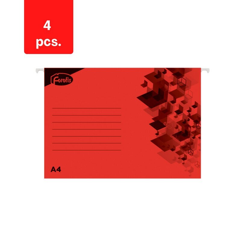 Saliekamā aploksne FOROFIS A4, sarkana iepakojumā 25 gab. cena un informācija | Kancelejas preces | 220.lv