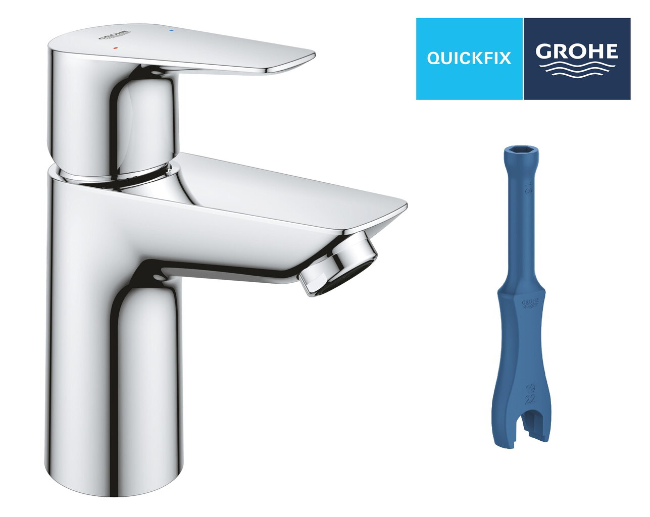 GROHE QuickFix Start Edge izlietnes jaucējkrāns, S izmērs, hromēts, 23898001 cena un informācija | Jaucējkrāni | 220.lv