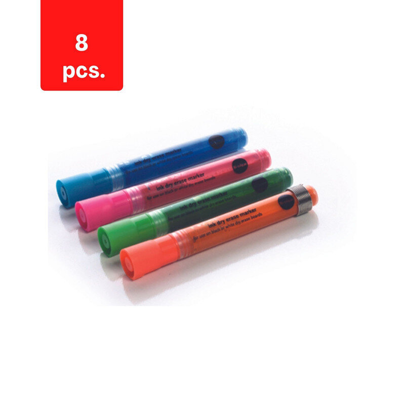 Stikla dēļu marķieri BI-OFFICE, 4 krāsas, iepakojumā 2 gab. cena un informācija | Kancelejas preces | 220.lv