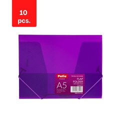 Dokumentu maciņš PATIO ar gumiju, PP, A5, iepakojumā 10 gab., caurspīdīgs violets sp. cena un informācija | Kancelejas preces | 220.lv