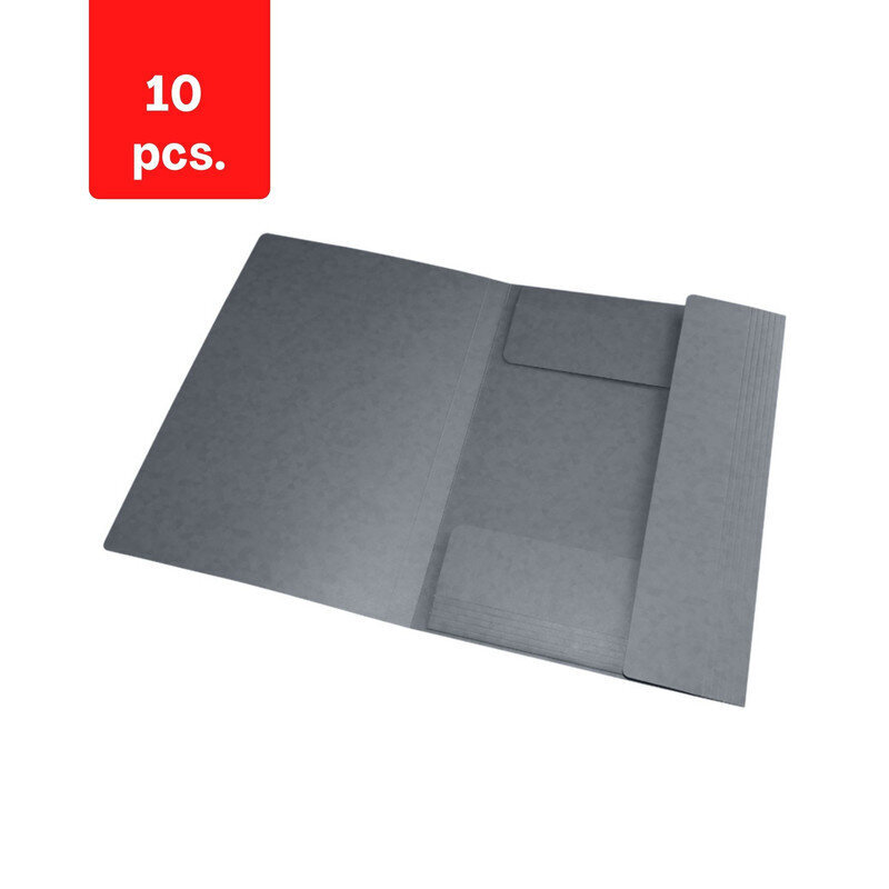Dokumentu maciņš ar gumiju ELBA OXFORD, A4, kartons, pelēks, iepakojumā 10 gab. cena un informācija | Kancelejas preces | 220.lv
