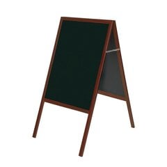 Доска для мела двухсторонняя стоячая BI-OFFICE 60x90, высота 120 см, рамка вишневая, доска черная цена и информация | Канцелярия | 220.lv