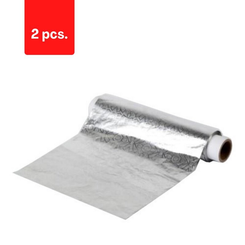 Alumīnija folija DESIGN, rullis, 290mm/11mk/60m/0.75kg, 1 gab, iepakojums 2 gab. cena un informācija | Cepamais papīrs, trauki, formas | 220.lv