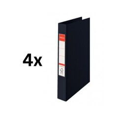 Папка Esselte Vivida, А4, корешок 35 мм, 4 кольца 25 мм, в упаковке 4 шт., цвет черный цена и информация | Канцелярия | 220.lv