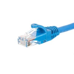 Netrack patch cable RJ45, snagless boot, Cat 5e UTP, 10m blue cena un informācija | Kabeļi un vadi | 220.lv