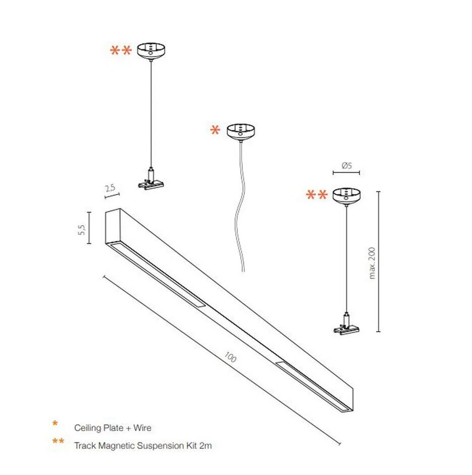 Iebūvējamais gaismeklis magnētiskās sliedēs AZzardo AZ4800 cena un informācija | Sliežu apgaismojuma sistēmas | 220.lv