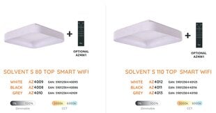 Griestu lampa AZzardo Solvent SMART wifi AZ4003 цена и информация | Потолочные светильники | 220.lv