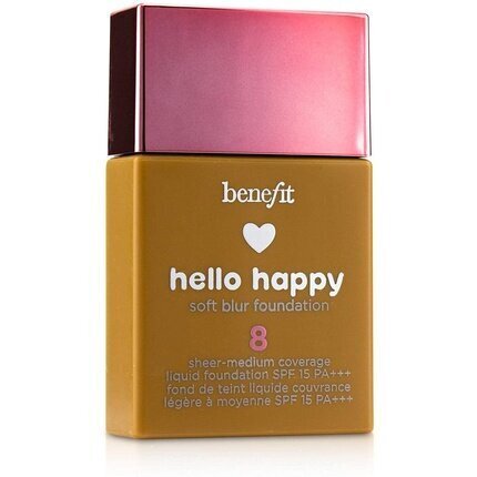 Kosmētikas bāze Benefit Hello Happy Foundation No.8, 30 ml cena un informācija | Grima bāzes, tonālie krēmi, pūderi | 220.lv