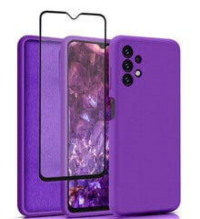 Komplekts-vāciņš Samsung Galaxy A13 / A13 4G (real liquid silicone Easy Clean), violets(Irish)+ aizsargstikls Premium 5D цена и информация | Чехлы для телефонов | 220.lv