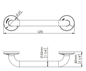 Поручень прямой Mediclinics Grab Bar черный 540мм (BR2400B) цена и информация | Для людей с особыми потребностями | 220.lv