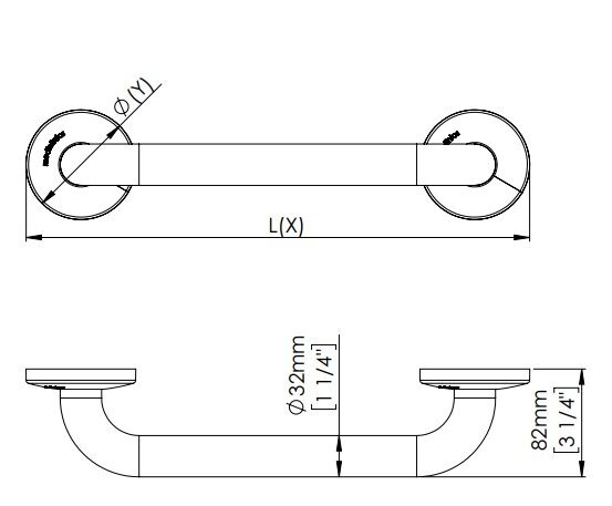 Taisns satvērējs Mediclinics Grab Bar Black 540mm (BR2400B) cena un informācija | Cilvēkiem ar īpašām vajadzībām | 220.lv