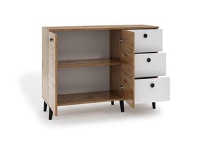 Kumode ADRK Furniture CLE02, brūna/balta cena un informācija | Kumodes | 220.lv