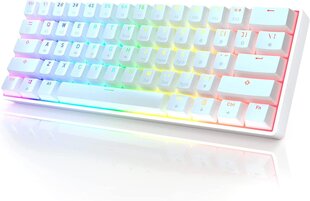 Mehāniskā spēļu tastatūra HK Gaming GK61, Gateron Optical Brown slēdži, balts cena un informācija | Klaviatūras | 220.lv