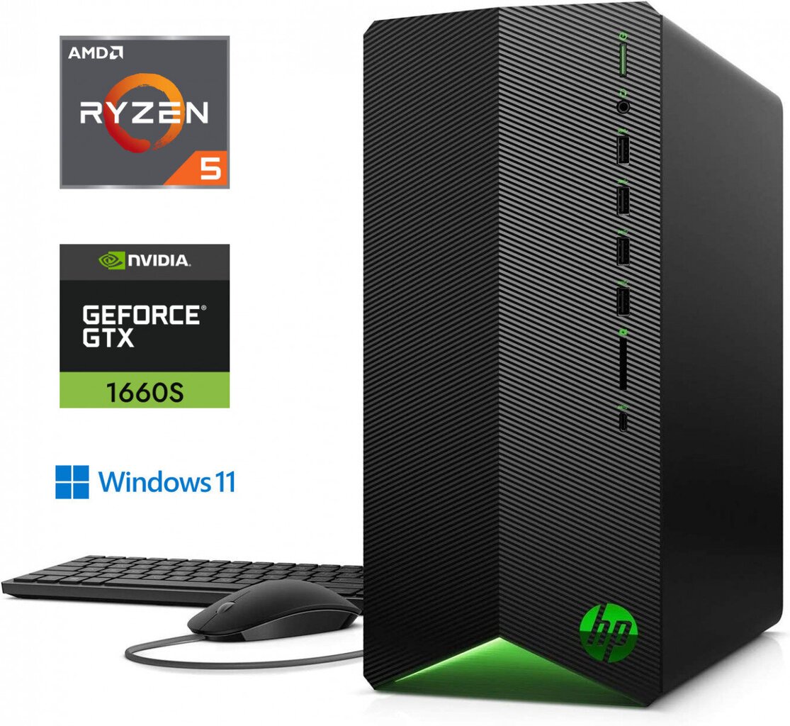 Pavilion Gaming Ryzen 5-4600G 32GB 512GB SSD GTX 1660 SUPER 6GB Windows 11 Stacionārais dators cena un informācija | Stacionārie datori | 220.lv