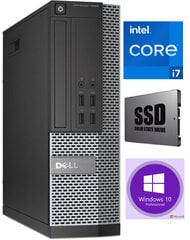 7020 SFF i7-4770 16GB 480GB SSD Windows 10 Professional   цена и информация | Стационарные компьютеры | 220.lv