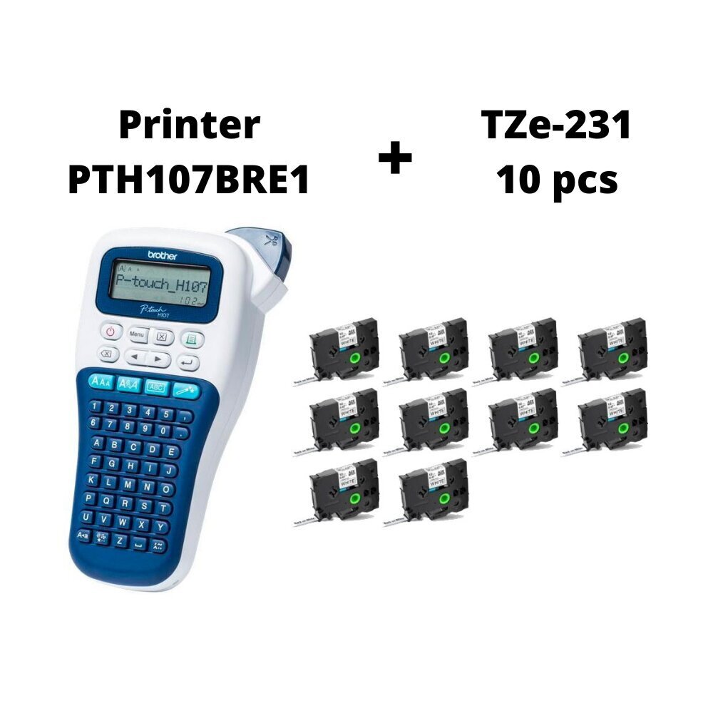 Brother PT-H107B Dore TZe-231 cena un informācija | Printeri un daudzfunkcionālās ierīces | 220.lv
