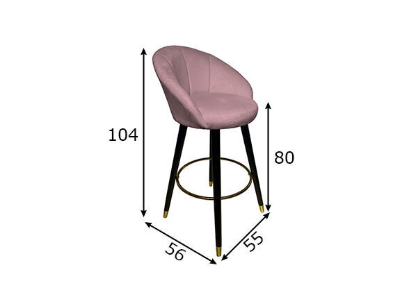 Bāra krēsls Glam, rozā cena un informācija | Virtuves un ēdamistabas krēsli | 220.lv