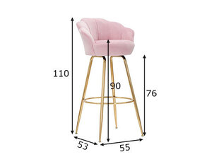 Bāra krēsls Glam, rozā цена и информация | Стулья для кухни и столовой | 220.lv