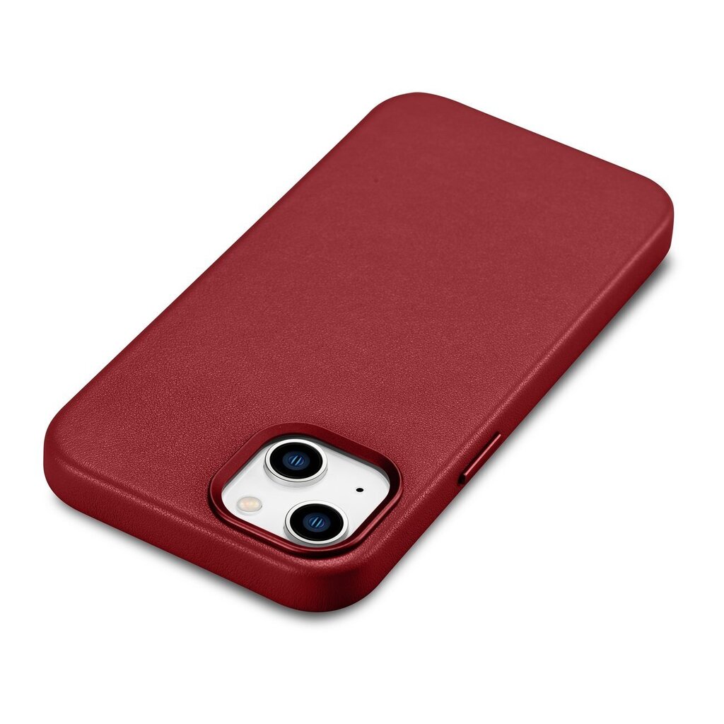 iCarer Leather iPhone 14 Plus red (MagSafe compatible) цена и информация | Telefonu vāciņi, maciņi | 220.lv