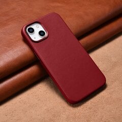 iCarer Leather iPhone 14 Plus red (MagSafe compatible) цена и информация | Чехлы для телефонов | 220.lv