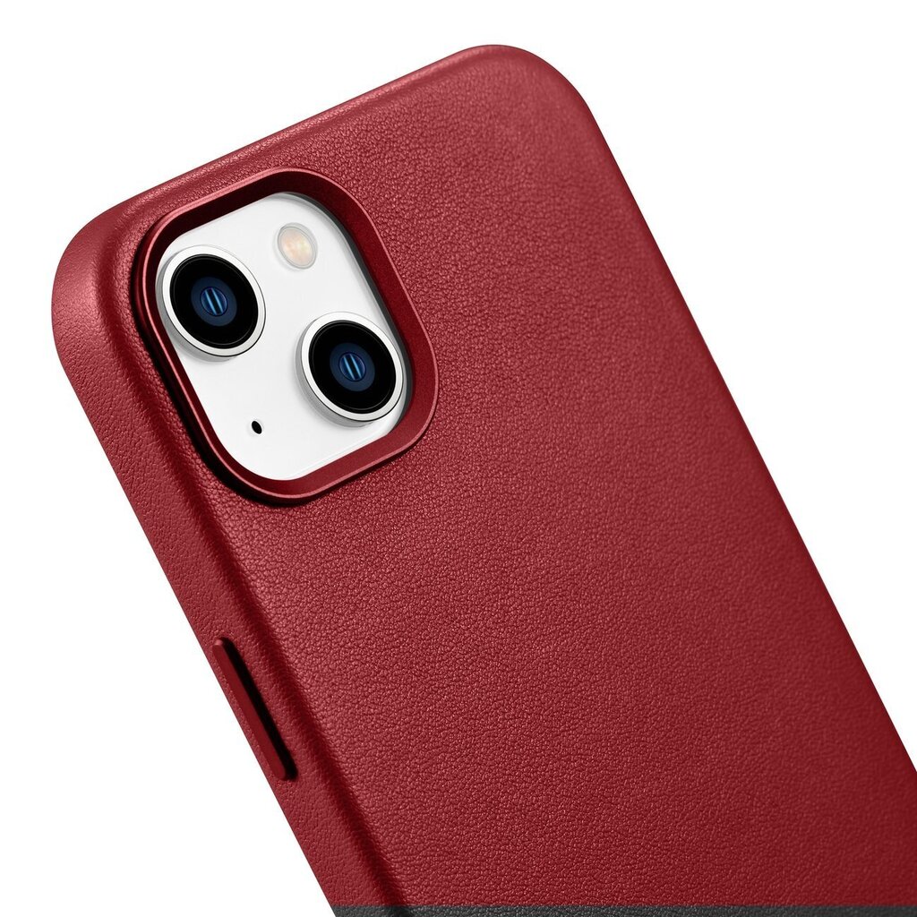 iCarer Leather iPhone 14 Plus red (MagSafe compatible) цена и информация | Telefonu vāciņi, maciņi | 220.lv