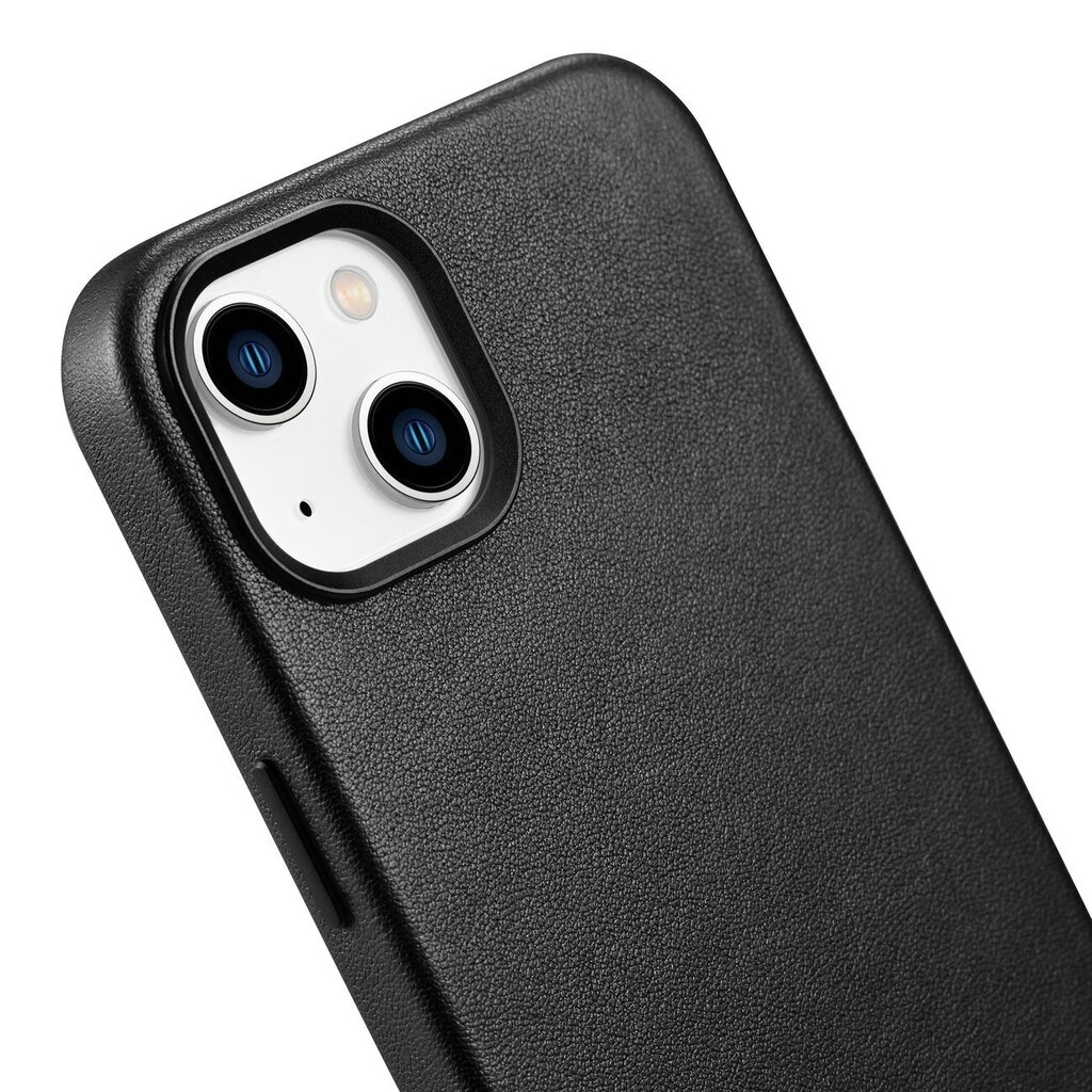 iCarer Leather iPhone 14 Plus black (MagSafe compatible) cena un informācija | Telefonu vāciņi, maciņi | 220.lv