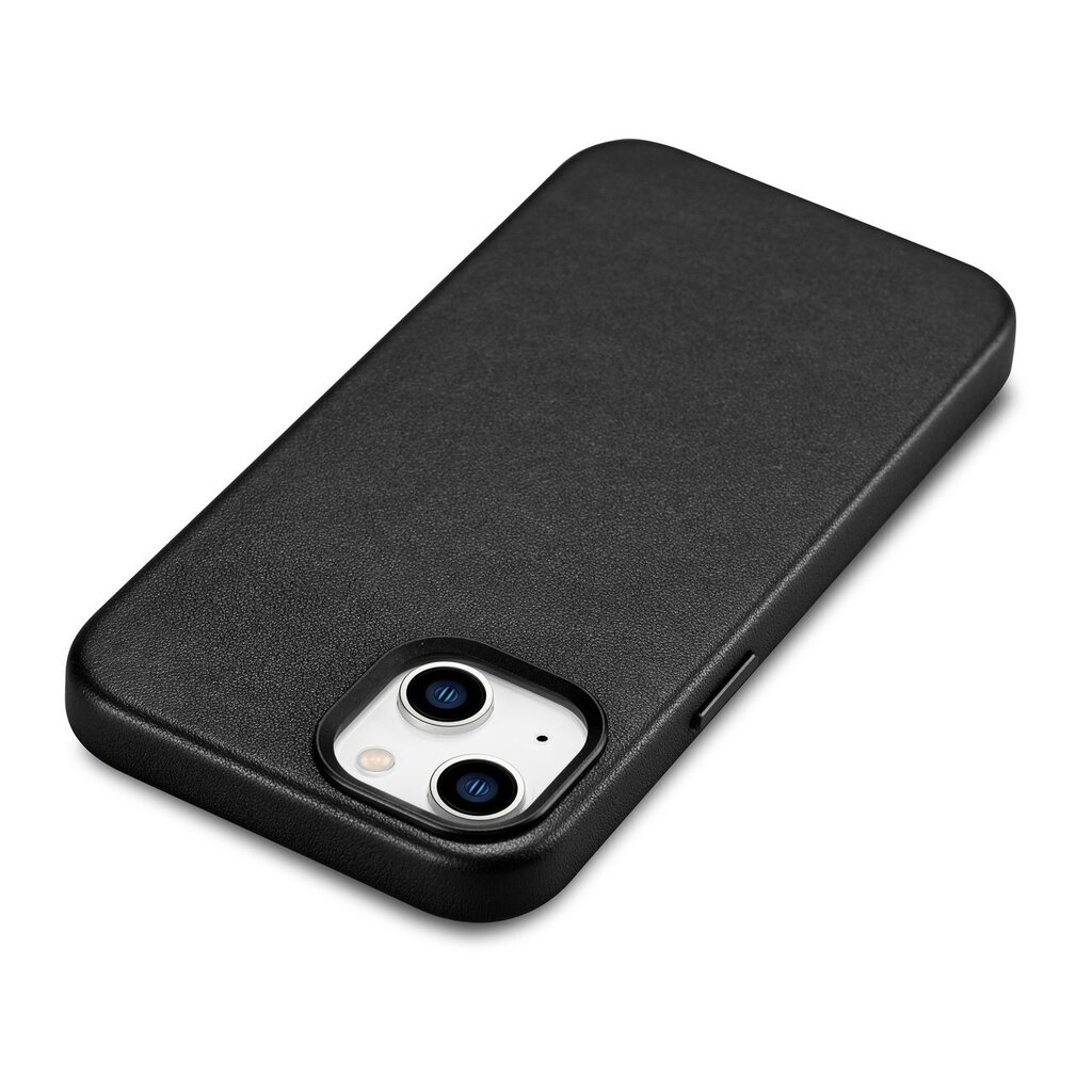 iCarer Leather iPhone 14 Plus black (MagSafe compatible) cena un informācija | Telefonu vāciņi, maciņi | 220.lv