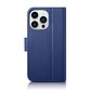 iCarer 2in1 iPhone 14 Pro Max Leather Flip Anti-RFID blue (WMI14220728-BU) cena un informācija | Telefonu vāciņi, maciņi | 220.lv