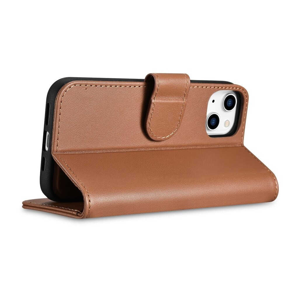 iCarer 2in1 iPhone 14 Plus FlipAnti-RFID Brown (WMI14220727-BN) цена и информация | Telefonu vāciņi, maciņi | 220.lv