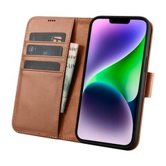 iCarer 2in1 iPhone 14 Plus FlipAnti-RFID Brown (WMI14220727-BN) cena un informācija | Telefonu vāciņi, maciņi | 220.lv