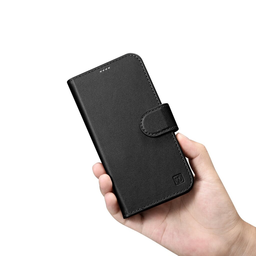 iCarer 2in1 iPhone 14 Pro Leather Flip Anti-RFID black (WMI14220726-BK) cena un informācija | Telefonu vāciņi, maciņi | 220.lv