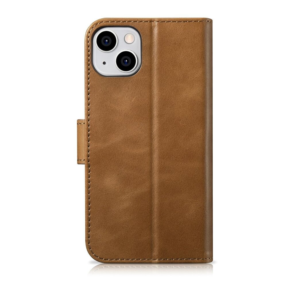 iCarer 2in1 iPhone 14 Plus Leather Flip Anti-RFID brown (WMI14220723-TN) цена и информация | Telefonu vāciņi, maciņi | 220.lv