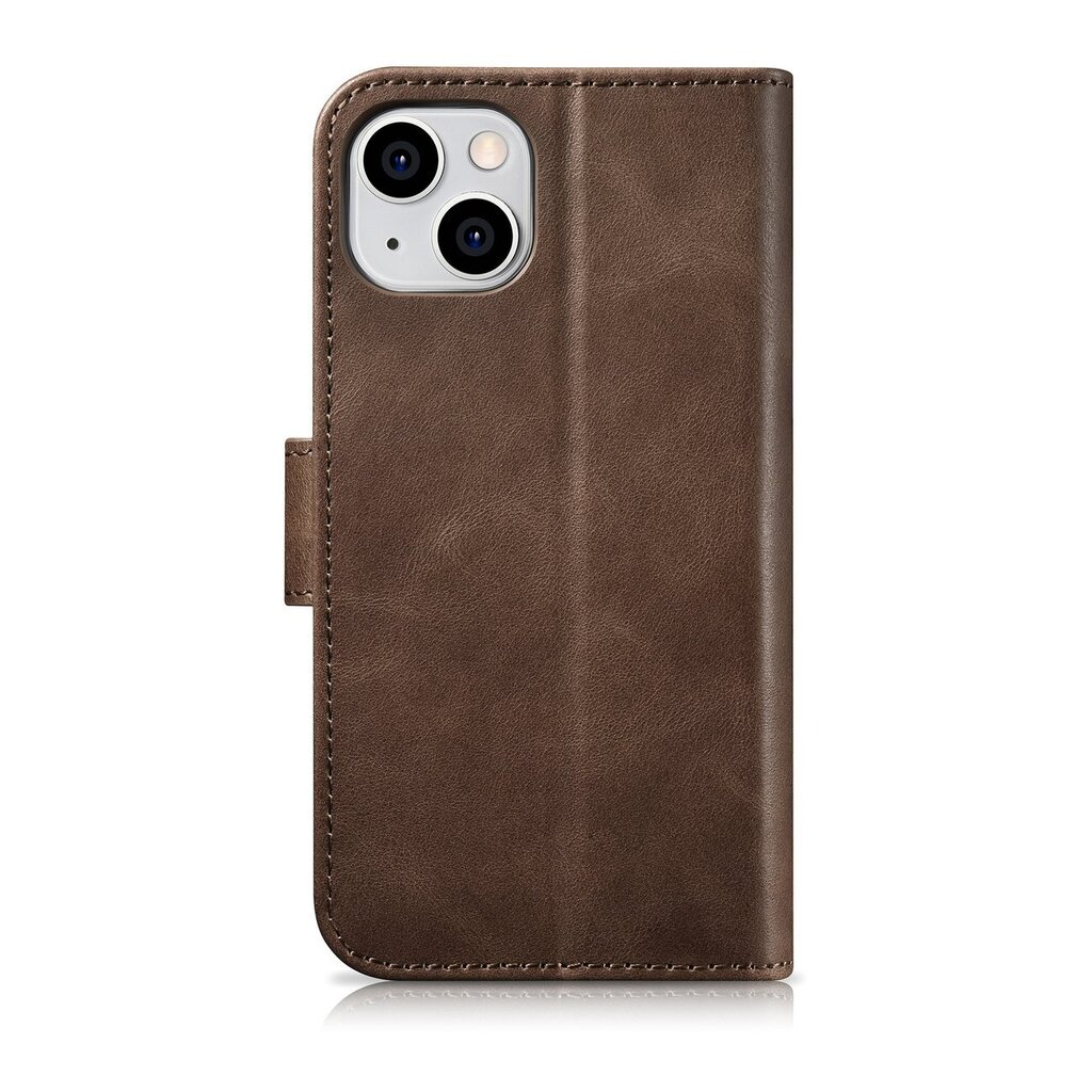 iCarer 2in1 iPhone 14 Plus Leather Flip Anti-RFID brown (WMI14220723-BN) cena un informācija | Telefonu vāciņi, maciņi | 220.lv