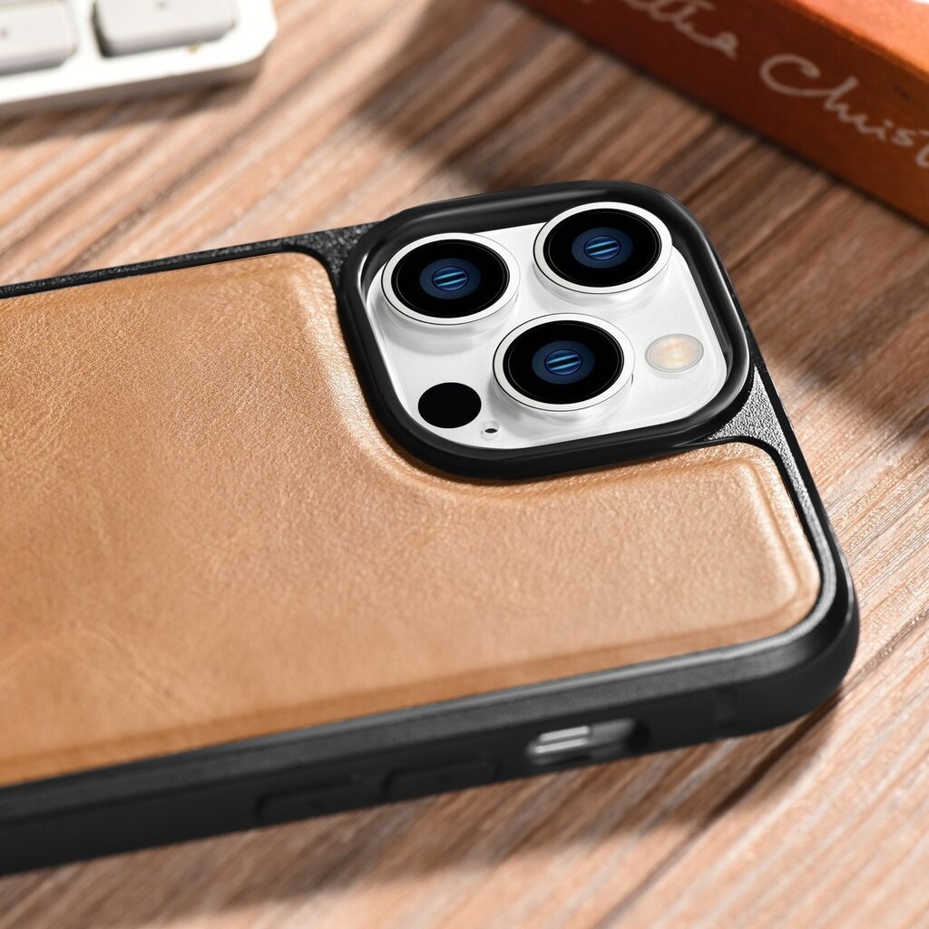 iCarer Leather iPhone 14 Pro Max (MagSafe compatible) brown (WMI14220720-TN) cena un informācija | Telefonu vāciņi, maciņi | 220.lv