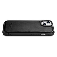 Кожаный чехол iCarer для iPhone 14 Plus (совместим с MagSafe), черный (WMI14220719-BK) цена и информация | Чехлы для телефонов | 220.lv