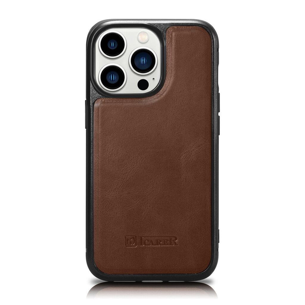 iCarer Leather iPhone 14 Pro (MagSafe compatible) brown (WMI14220718-BN) цена и информация | Telefonu vāciņi, maciņi | 220.lv