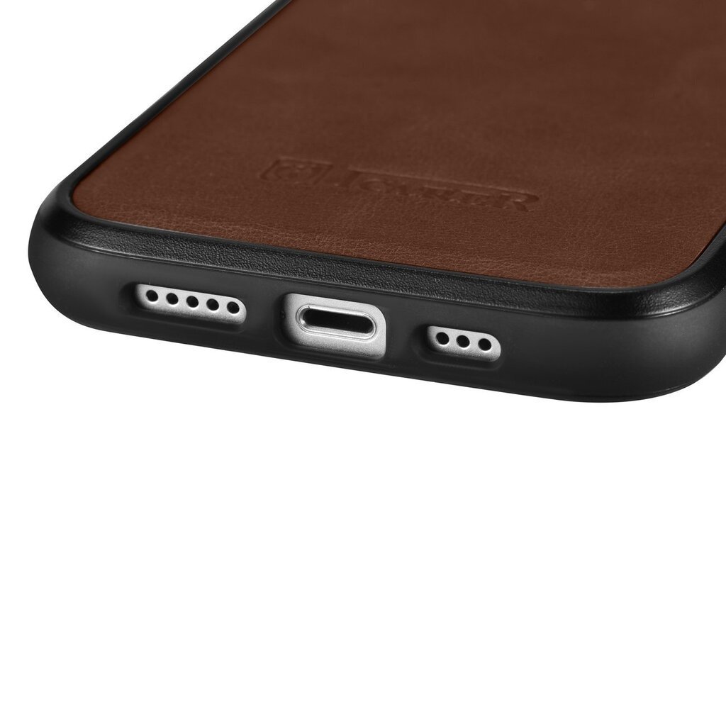 iCarer Leather iPhone 14 Pro (MagSafe compatible) brown (WMI14220718-BN) cena un informācija | Telefonu vāciņi, maciņi | 220.lv