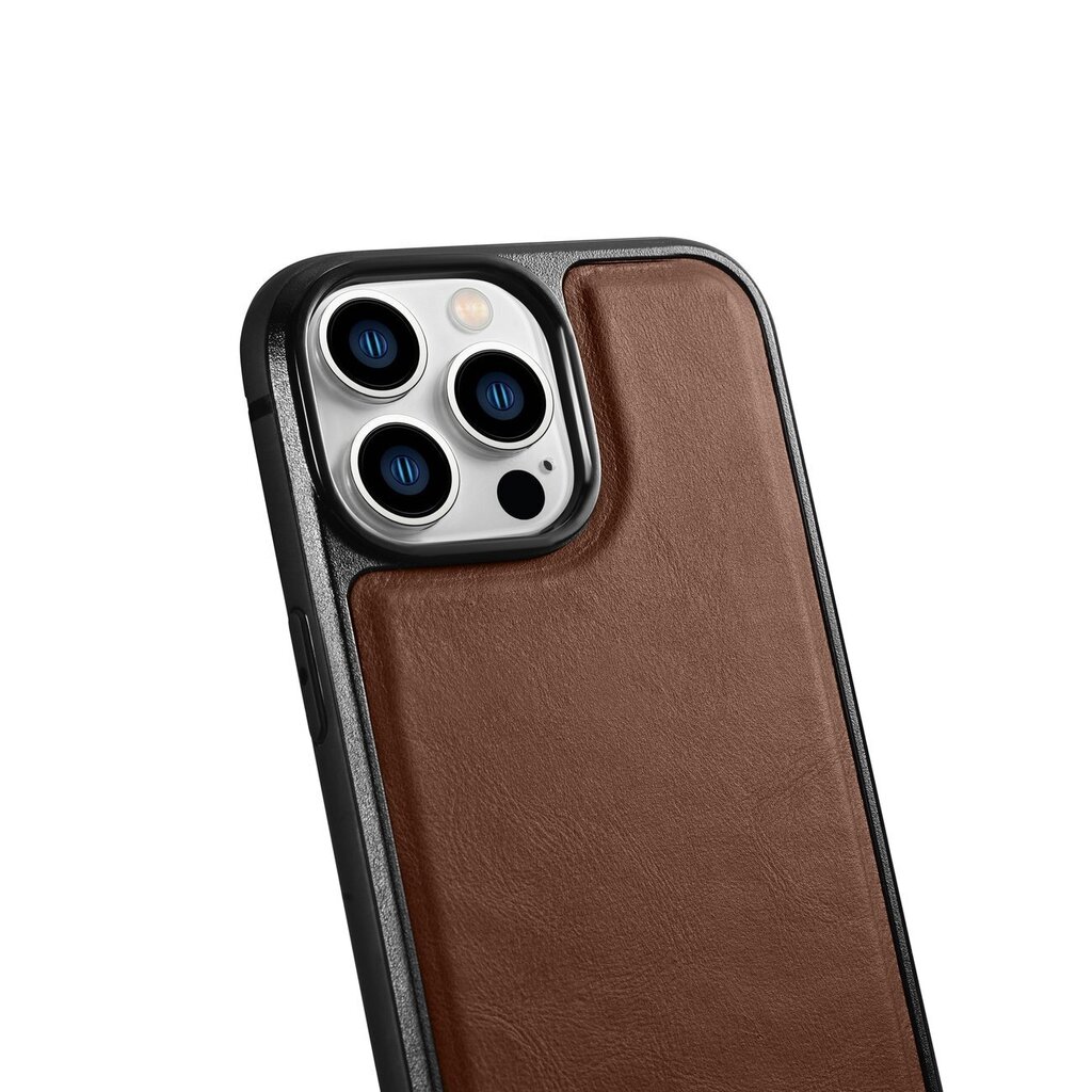 iCarer Leather iPhone 14 Pro (MagSafe compatible) brown (WMI14220718-BN) cena un informācija | Telefonu vāciņi, maciņi | 220.lv