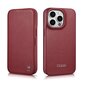 iCarer Leather iPhone 14 Pro Max Flip Magnetic MagSafe Red (WMI14220716-RD) cena un informācija | Telefonu vāciņi, maciņi | 220.lv