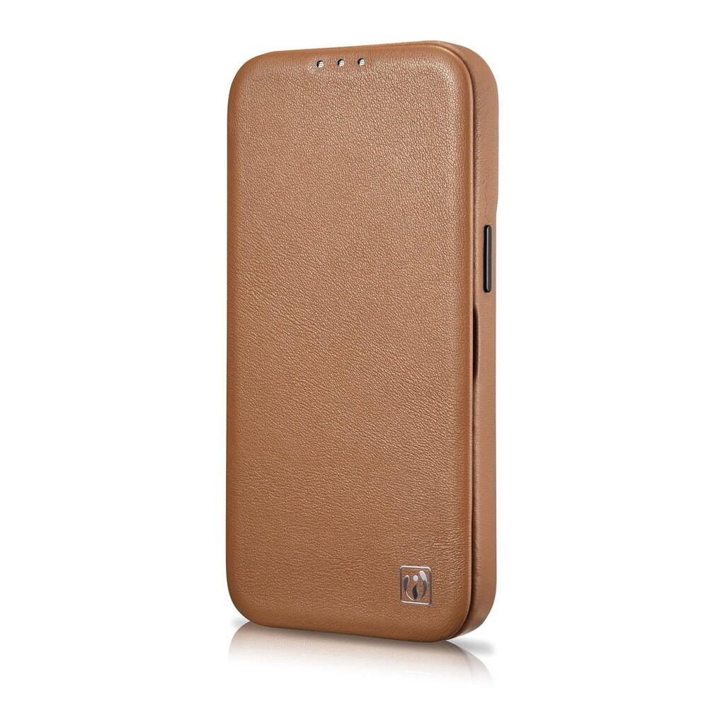 iCarer Leather iPhone 14 Pro Max Flip Magnetic MagSafe Leather Brown (WMI14220716-BN) цена и информация | Telefonu vāciņi, maciņi | 220.lv