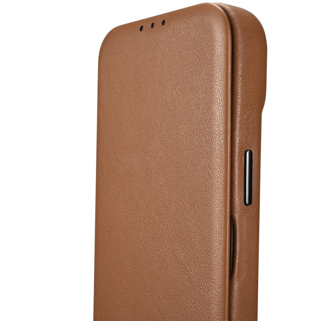 iCarer Leather iPhone 14 Pro Max Flip Magnetic MagSafe Leather Brown (WMI14220716-BN) цена и информация | Telefonu vāciņi, maciņi | 220.lv