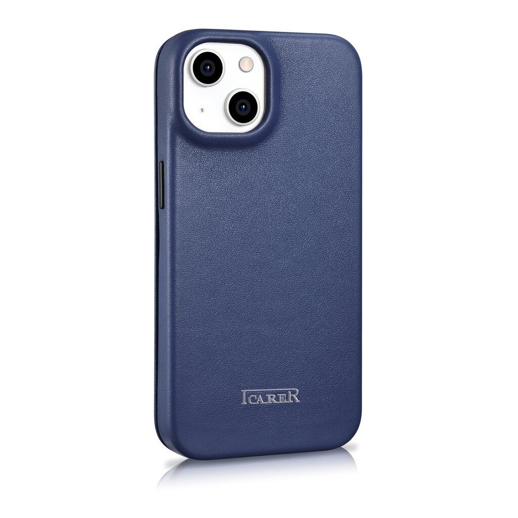 iCarer Leather iPhone 14 Plus Flip Magnetic MagSafe Blue (WMI14220715-BU) cena un informācija | Telefonu vāciņi, maciņi | 220.lv