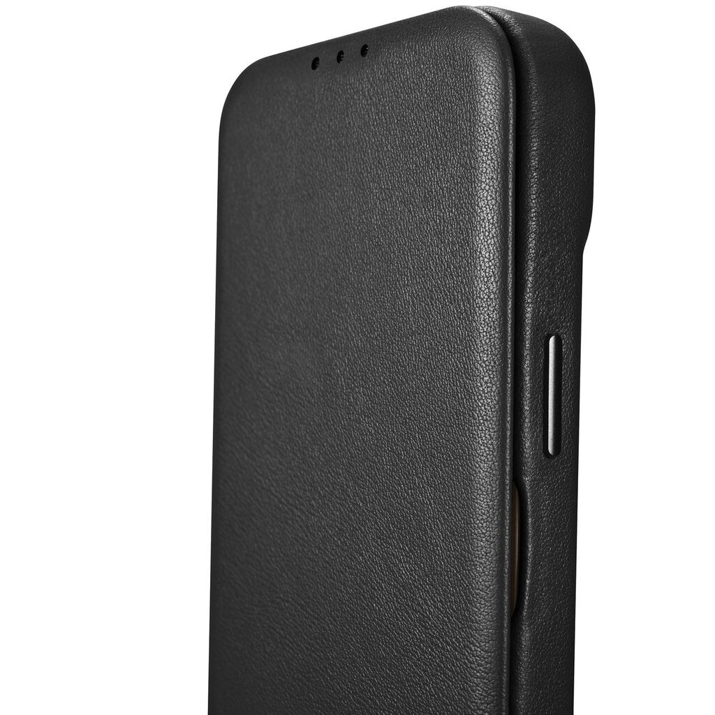 iCarer Leather iPhone 14 Plus Flip Magnetic MagSafe Black (WMI14220715-BK) cena un informācija | Telefonu vāciņi, maciņi | 220.lv